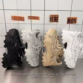 Daddy shoes men s ins trendy shoes 2024 new thick soles increase the height of the Korean version when wearing casual men s sports shoes 39 белый