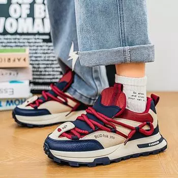 Daddy shoes men s new thick-soled heightening sports and leisure shoes men s trend contrasting colors low-top trendy shoes 39