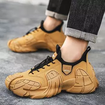 Daddy shoes men s shoes 2025 spring new large size outdoor sports shoes men s platform trendy shoes 39 хаки