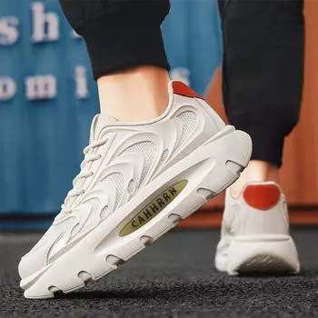 Daddy shoes men s spring and summer breathable new student mesh thick-soled heightening sports shoes casual running shoes trendy shoes 39