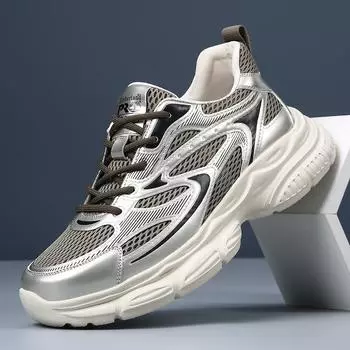 Daddy shoes men s summer 2025 new breathable mesh casual shoes platform non-slip wear-resistant sports trendy shoes men 38