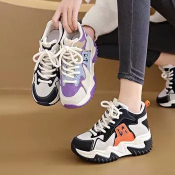 Daddy Shoes Модная осенняя универсальная женская спортивная обувь Повседневные высокие белые туфли 35 синий