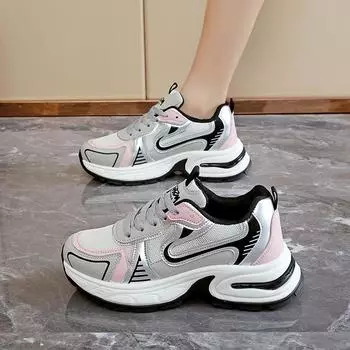 Женские туфли Daddy 2024 года, весна, новые туфли для женщин, маленькие, на толстой подошве, повседневные и легкие спортивные туфли для бега B02 35