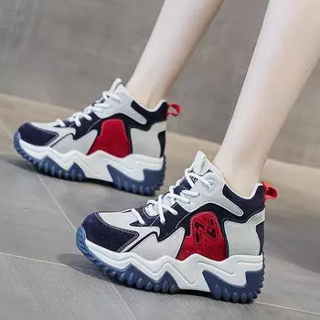 Daddy Shoes Women s Inner Elevating Spring Platform Shoes Student Shoes 33 красный