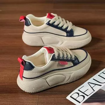 Daddy shoes women s ins tide 2025 spring new fashion versatile explosion super fire thick sole Korean version of casual sports shoes 35 красный