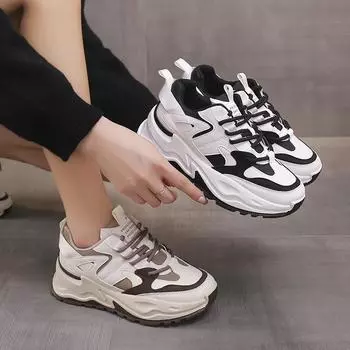 Daddy shoes women s ins tide 2025 summer new mesh breathable women s shoes versatile casual explosion Xiaobai sports 35 коричневый