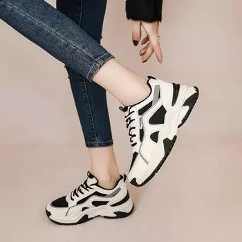 Daddy shoes women s rubber soles show small casual women s shoes thick-soled heightening sneakers 35