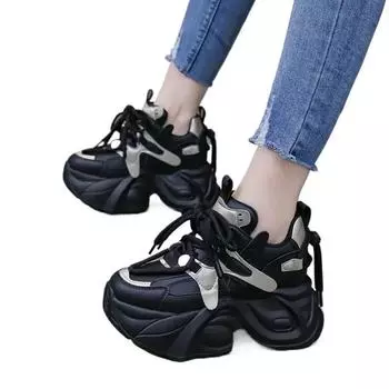 Daddy Shoes Women Super Fire 2024 Новые повседневные туфли на толстой бархатной подошве с небольшой высотой внутри для женщин 34