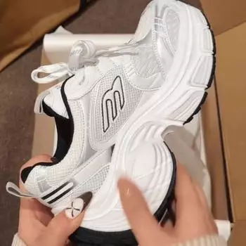 Daddy Shoes Женская красивая обувь с толстой подошвой, нескользящая, повседневная женская обувь, весенние и летние легкие кроссовки с мягкой подошвой, женская обувь 35 белый