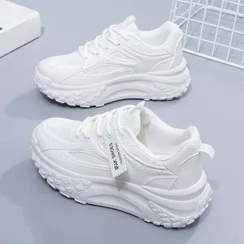 Daddy Shoes Женская новая повседневная обувь на платформе и платформе Спортивная обувь на открытом воздухе Модные женские кроссовки 36 чёрный