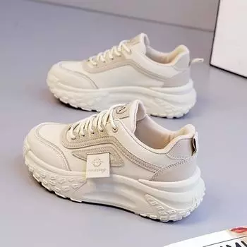 Daddy Shoes Женская осенняя толстая подошва универсальная мягкая подошва повседневная весенне-осенняя беговая спортивная женская обувь 35 хаки