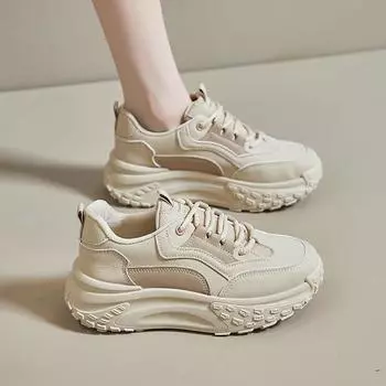 Daddy Shoes Женская весенняя платформа Весенняя новая повседневная спортивная женская обувь Осенняя студенческая обувь для бега 35 красный