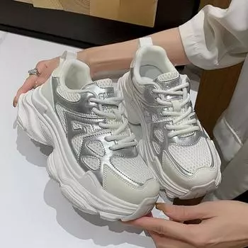 Daddy Shoes женские весенне-летние новые толстые сетчатые кроссовки с увеличенным подъемом, дышащие, повседневные кроссовки Tide 35