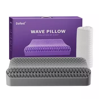 Dafeel No Neck Zero Gravity Gel Регулируемый низкий гель для сна Высокий Подходит для боковых TPE Полностью без сотовой волны давления Включает подушку Серый корпус