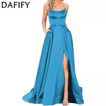 DAFIFY женская мода лето весна однотонный принт без рукавов подтяжки со средней талией коктейльные и вечерние платья