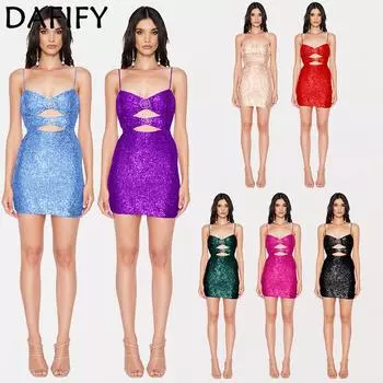 DAFIFY женская мода лето весна однотонный принт без рукавов подтяжки с высокой талией коктейльные и вечерние платья S небесно-голубой