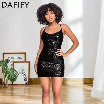 DAFIFY женская мода лето весна однотонный принт без рукавов подтяжки с высокой талией коктейльные и вечерние платья S чёрный