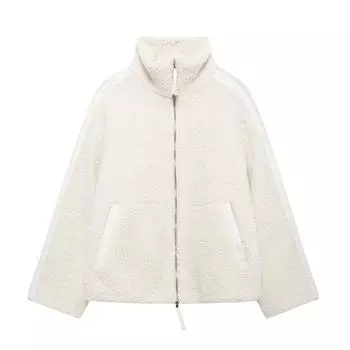 DAFIFY Женская мода повседневная однотонная принтованная куртка с длинным рукавом и воротником-поло на осень-зиму S