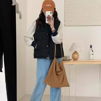 DAFIFY Женская мода повседневная осень-зима однотонные принты без рукавов куртки и пальто пуховики M