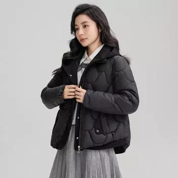 DAFIFY Женская мода Повседневные Осенне-зимние Однотонные с принтом Куртки и Пальто Пуховики M