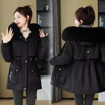 DAFIFY Женская мода Повседневные Осенне-зимние Однотонные с принтом Куртки и Пальто Пуховики M