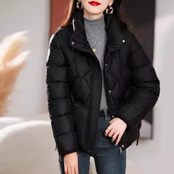 DAFIFY Женская мода Повседневные Осенне-зимние Однотонные с принтом Куртки и Пальто Пуховики M