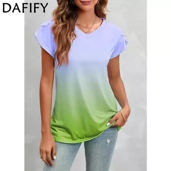 DAFIFY Женские модные летние повседневные футболки и топы с короткими рукавами и v-образным вырезом S