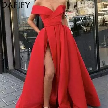 DAFIFY женские модные летние весенние однотонные коктейльные и вечерние платья без рукавов с v-образным вырезом и принтом