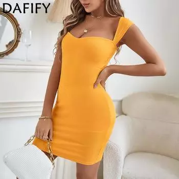 DAFIFY женские модные летние весенние однотонные повседневные платья без рукавов со средней талией и принтом