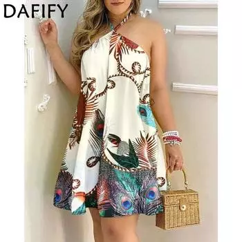 DAFIFY Женские модные летние весенние повседневные платья без рукавов S