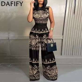 DAFIFY женские модные повседневные летние весенние брюки без рукавов со средней талией, комбинезоны и комбинезоны S