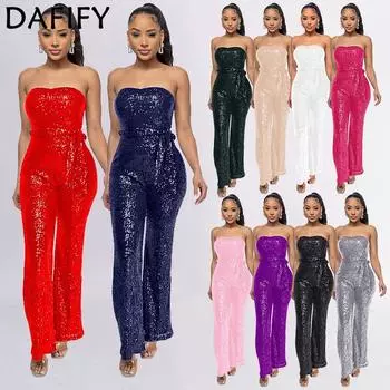 DAFIFY женские модные повседневные летние весенние однотонные брюки без рукавов с высокой талией и принтом, комбинезоны и комбинезоны S чёрный