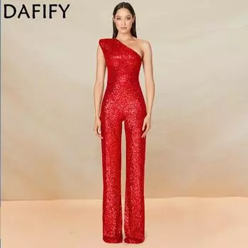 DAFIFY женские модные повседневные летние весенние однотонные брюки без рукавов с высокой талией и принтом, комбинезоны и комбинезоны S белый