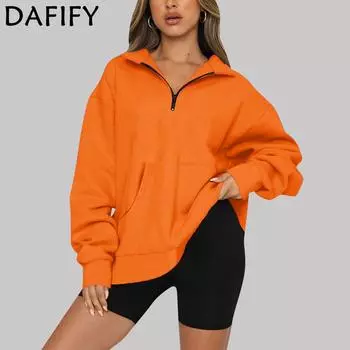 DAFIFY женские модные повседневные однотонные принты осень-зима с длинными рукавами и v-образным вырезом свитера S