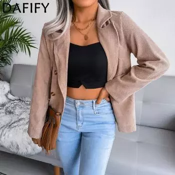 DAFIFY женские модные повседневные осенне-зимние однотонные рубашки-поло с длинными рукавами и принтом, блузки и рубашки, верхняя куртка M