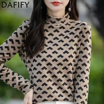 DAFIFY Женские модные повседневные осенне-зимние свитера с длинным рукавом и полуводолазкой M
