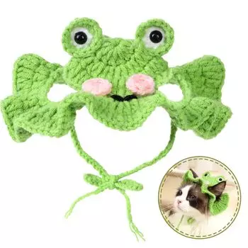 Dagongnets Cat Cat Pet Small Dog Cat Comes with Easy to Put On and Take Photos Hat, Cosplay, Hat, Hat, Headpiece, Ears, Off, Cute, Walking, Traveling, зелёный