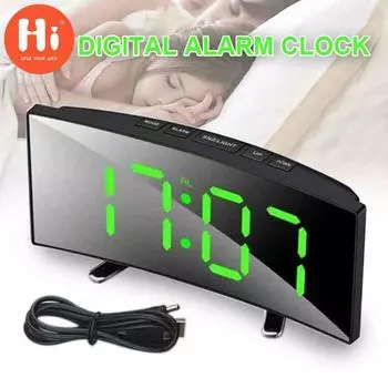 Dagu новый светодиодный цифровой будильник зеркальный дисплей температура повтора таблица USB часы чёрный