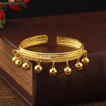 Dai Yunnan Golden Bell Bracelet Vintage Exotic Bohemian Bracelet Dance Bracelet Accessories Women