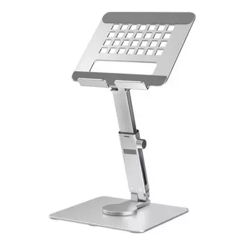 DAIAD Tablet Monitor Stand for iPad iPad and iPad Stepless Heat Stable Height Aluminum Silver Stand, Pro, Air, Mini, 360-Degree Rotation, Foldable,