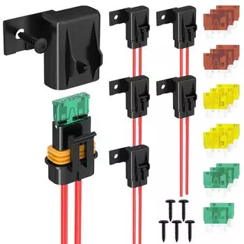 DaierTek 5PCS 12 AWG встроенный держатель предохранителя 12 В ATC/ATO держатель лезвийного предохранителя с 20 А, 30 А, 40 А встроенный держатель предохранителя для транспортного средства