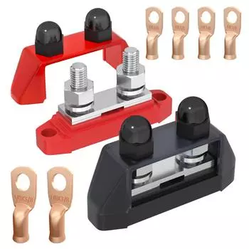 DaierTek Marine Bus Bar 12V 250A Power Distribution Block 12 Volt DC Busbar 3/8 Dual Studs Battery Bus Bar для лодок, автомобилей