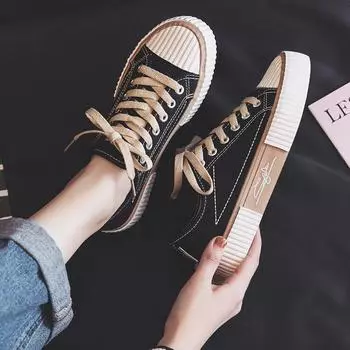 Daifa, осенние новые туфли в форме печенья, парусиновая обувь, женские низкие кеды, корейская модная обувь, суперпопулярная женская обувь INS, студенческая обувь 35