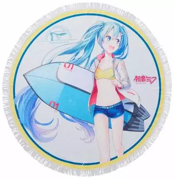 Daihatsu Hatsune Miku Круглое Полотенце Круиз Большой Размер Ковер В Натуральную Величину Ковер Экскурсия Пикник (Пляжная версия.)