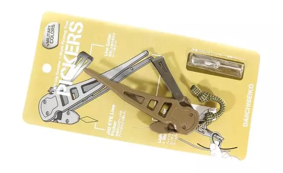 Daiichi #32159 Pickers Multi Tool Jig Eye, вязальный станок, нож для обрезки лески, коричневый (1592 г.)