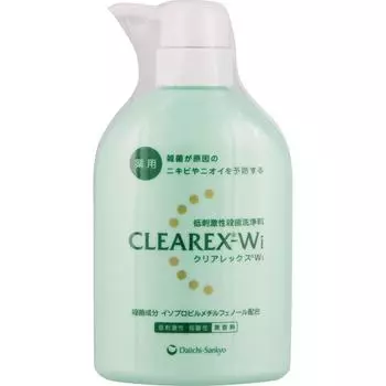 Daiichi Sankyo Healthcare CLEAREX W 450 мл (Квази-наркотик) Уход за телом Другие бренды How to use Возьмите необходимое количество, хорошо вспеньте, смойте и ополосните.