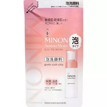 Daiichi Sankyo Healthcare Minon Amino Moist GENTLE WASH Refill 130ml Face Care Wet your face, put an appropriate amount (2-3 pumps) in the palm of a c