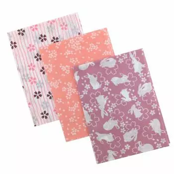 Daiko Sangyo Tenugui Hand Japanese Made in Komon Set of 3 Towels, Pattern, Japan, Women s Pattern, Pink, A,