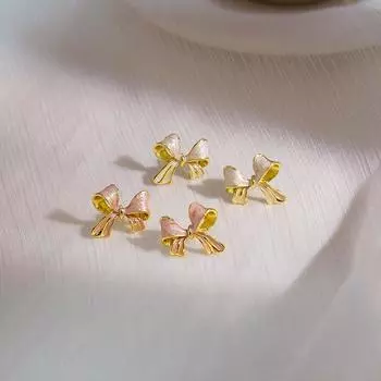 Daily Bow Earrings - Luxurious and Charming Sweetness розовый