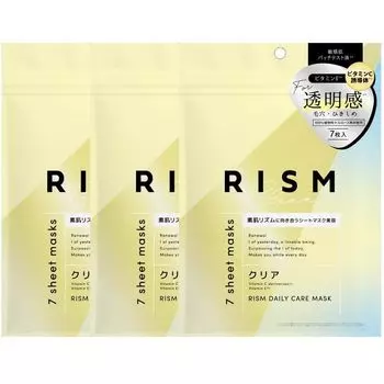 Daily Care Mask Clear 150ml 7 pieces 3 bags set Rhythm RISM Face Pack Sheet Mask